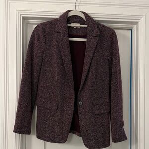 LOFT Maroon and Black Textured Blazer